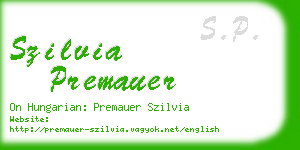 szilvia premauer business card